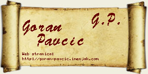 Goran Pavčić vizit kartica